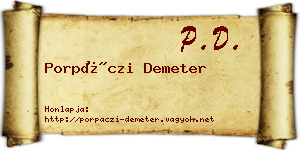 Porpáczi Demeter névjegykártya
